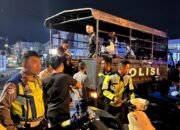 Aksi balap liar di kawasan Bundaran Saronde, Kota Gorontalo, dibubarkan polisi pada Minggu, 30 Agustus 2026,
