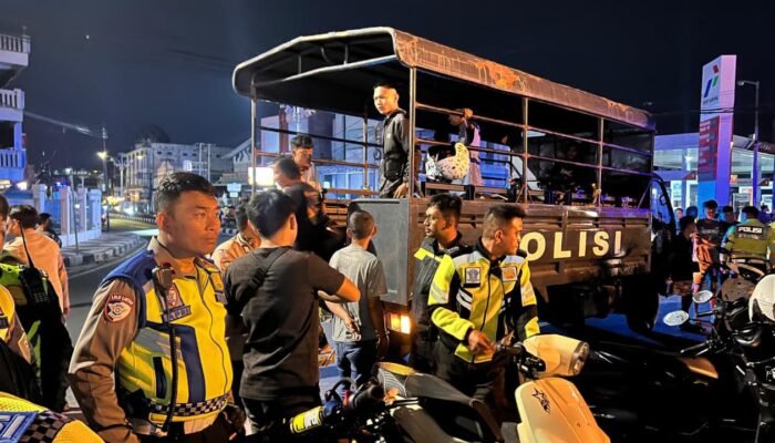 Balap Liar di Bundaran Saronde Dibubarkan Polisi, Puluhan Motor Diamankan