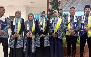 Empat peraih juara pertama cabang tilawah pada Musabaqah Tilawatil Qur'an (MTQ) tingkat Provinsi Gorontalo yang digelar Pemerintah Kota Gorontalo pada April 2026 dan dua pemenang Putra Putri Islam Berprestasi (PPIB) 2020. (Foto:n Humas)