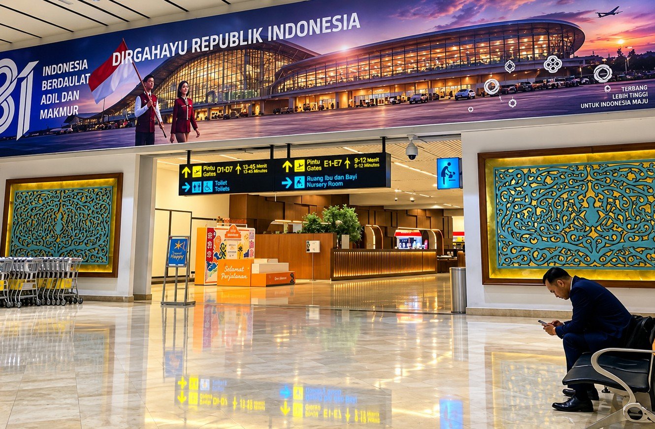 Bandara Soekarno-Hatta menghentikan sementara penerbangan hingga Senin pukul 08.59 WIB akibat aktivitas Gunung Anak Krakatau dan sebaran abu vulkanik/Hibata.id