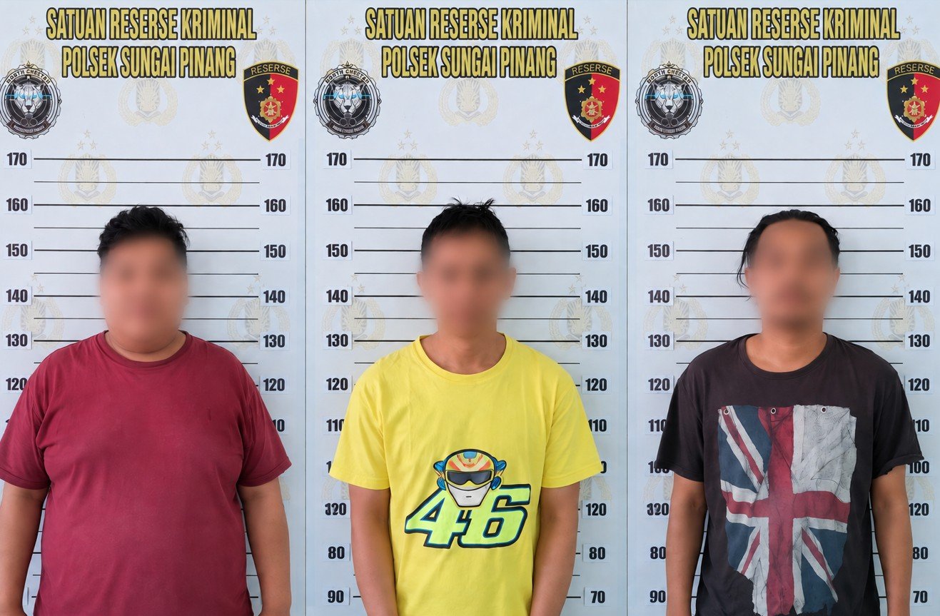 Polsek Sungai Pinang mengamankan tiga orang terkait dugaan pencurian Yamaha R15 di Jalan PM Noor, Samarinda. Polisi turut menyita tiga motor dan rekaman CCTV/Hibata.id