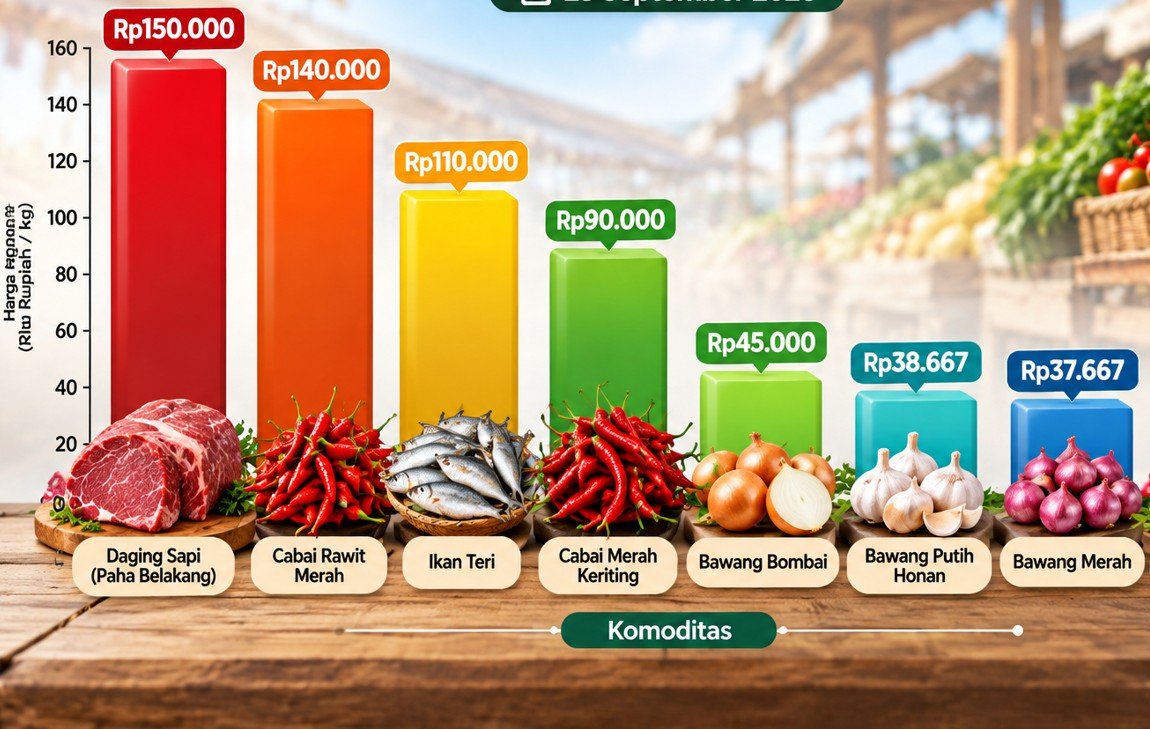 Harga Daging Sapi Tembus Rp150 Ribu, Cabai Rawit Rp140 Ribu/Hibata.id