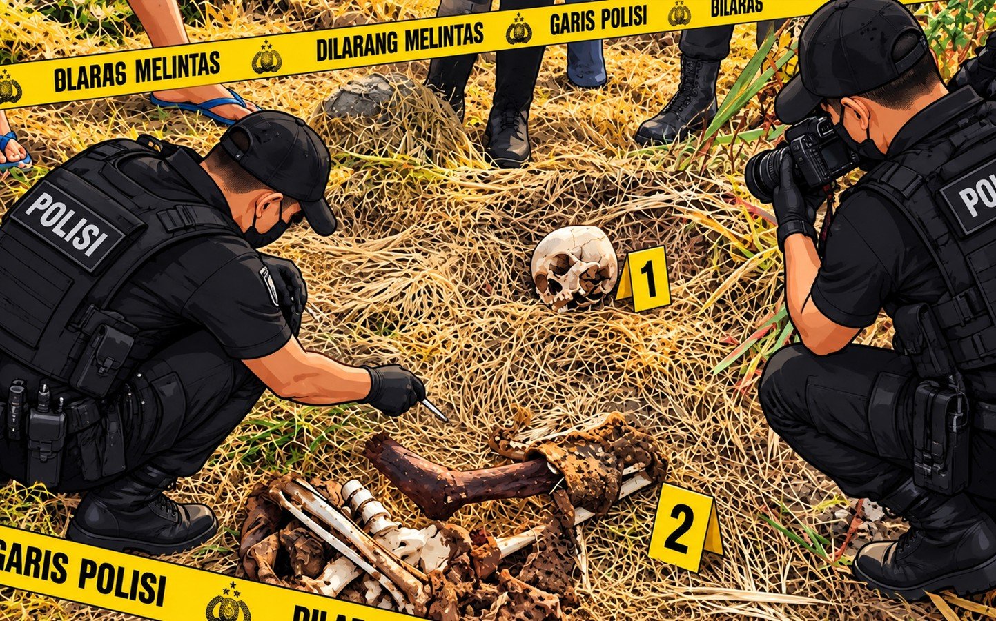 Ilustrasi - Temuan Kerangka Manusia di Perkebunan Tebu Paguyaman