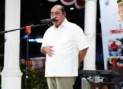 Wali Kota Gorontalo Adhan Dambea saat memberikan sambutan pada penutupan rangkaian Bulan Wawasan Kebangsaan dalam rangka HUT ke-81 Kemerdekaan Republik Indonesia di Rumah Dinas Wali Kota Gorontalo, Senin, 31 Agustus 2026. (Foto: Humas)