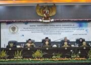 Rapat paripurna DPRD Kota Gorontalo untuk penyampaian Rancangan Kebijakan Umum Perubahan Anggaran (KUPA) dan Prioritas Plafon Anggaran Sementara (PPAS) Perubahan APBD 2026 di Aula 1 Kantor DPRD Kota Gorontalo, Senin, 7 September 2026. (Foto: Humas)