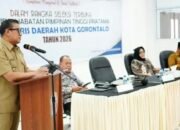 Wakil Wali Kota Gorontalo, Indra Gobel,aat memberikan sambutan dalam tahapan seleksi terbuka pengisian Jabatan Pimpinan Tinggi (JPT) Pratama Sekda Kota Gorontalo di JPSCPKP ASN BKN Gorontalo, Senin, 14 September 2026. (Foto: Humas)