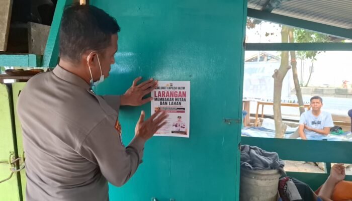 Cegah Karhutla, Polresta Samarinda Pasang Maklumat Kapolda Kaltim