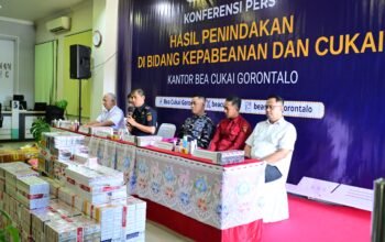 Bea Cukai Gorontalo Amankan Ratusan Ribu Batang Rokok dan Kosmetik Ilegal
