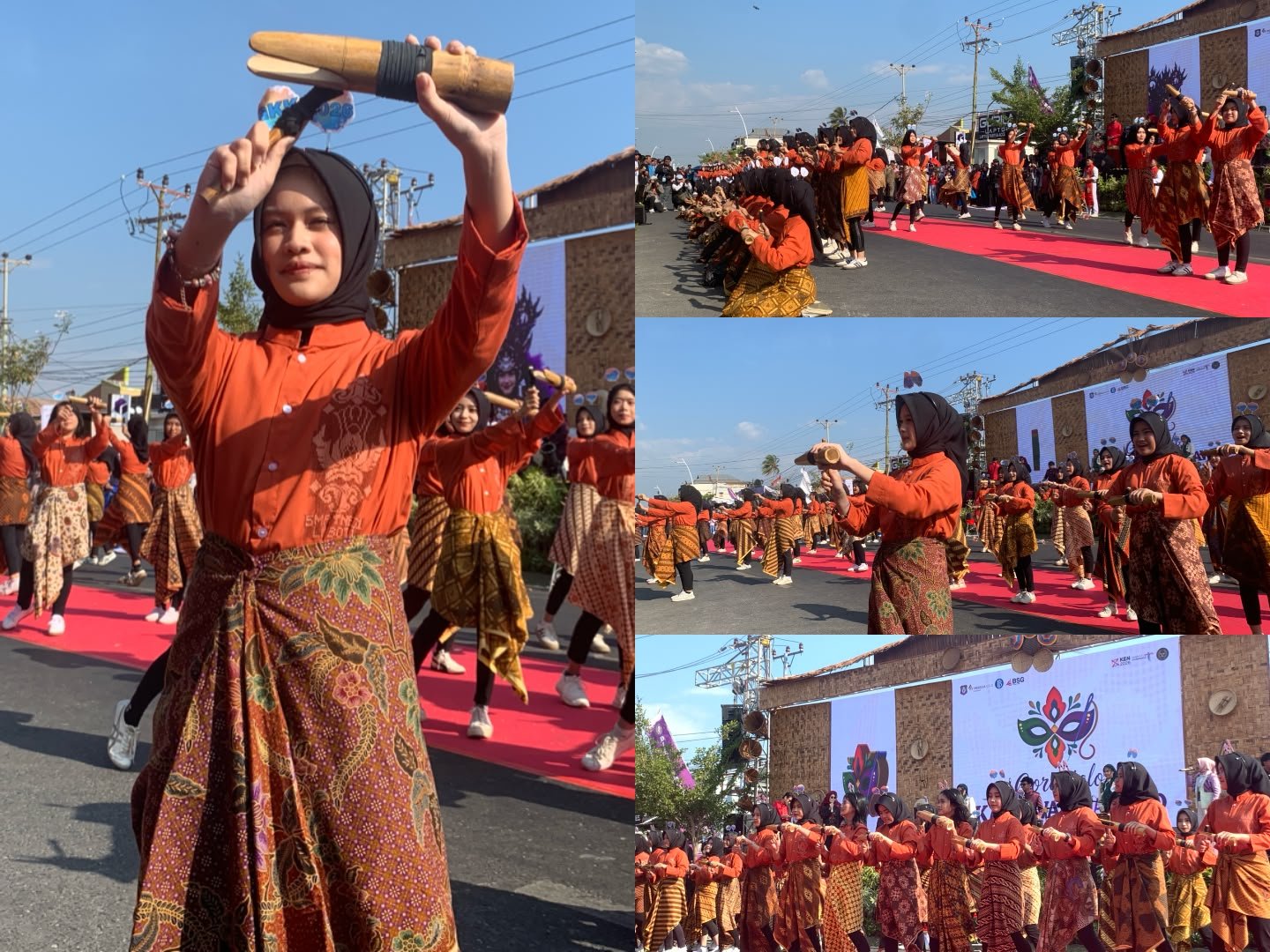 Sebanyak 110 siswa SMAN 1 Limboto tampil membawakan tarian budaya Gorontalo pada pembukaan Gorontalo Karnaval Karawo 2026 di Kota Gorontalo/Hibata.id
