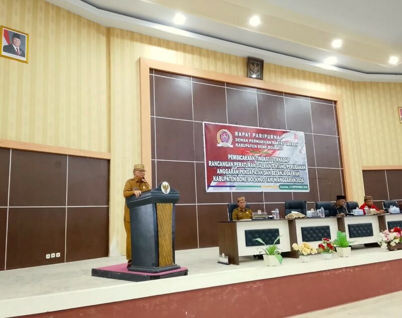 APBD Bone Bolango 2026 mengalami perubahan. Pendapatan daerah turun menjadi Rp864,6 miliar dan belanja disesuaikan menjadi Rp847,9 miliar/Hibata.id
