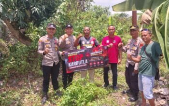 Polresta Balikpapan mengingatkan warga Karang Joang tidak membakar lahan dan membuang puntung rokok sembarangan untuk mencegah karhutla saat kemarau/Hibata.id
