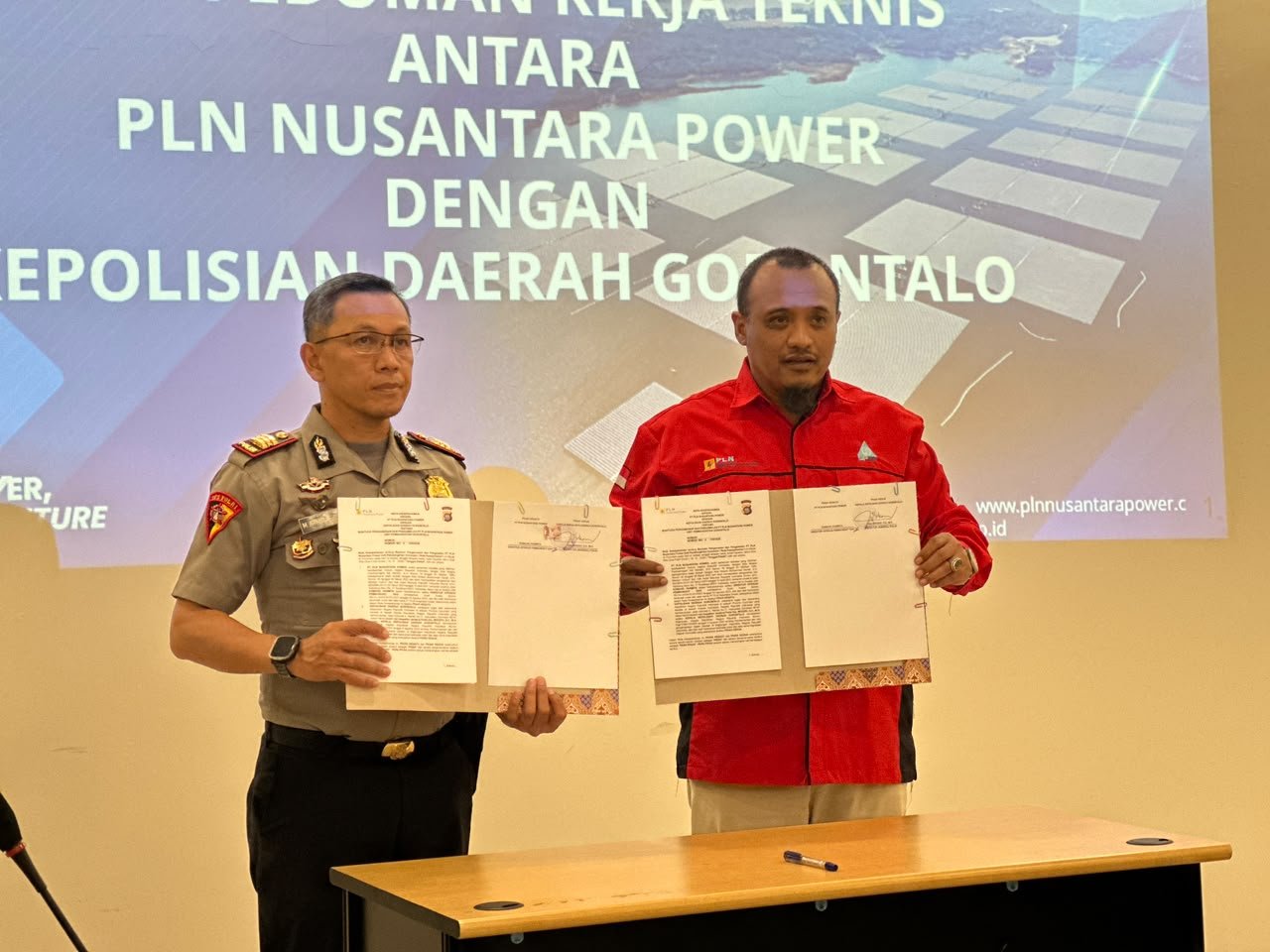 PLN Nusantara Power UP Gorontalo menggandeng Polda Gorontalo melalui PKS untuk memperkuat pengamanan dan menjaga kelancaran operasional pembangkit/Hibata.id