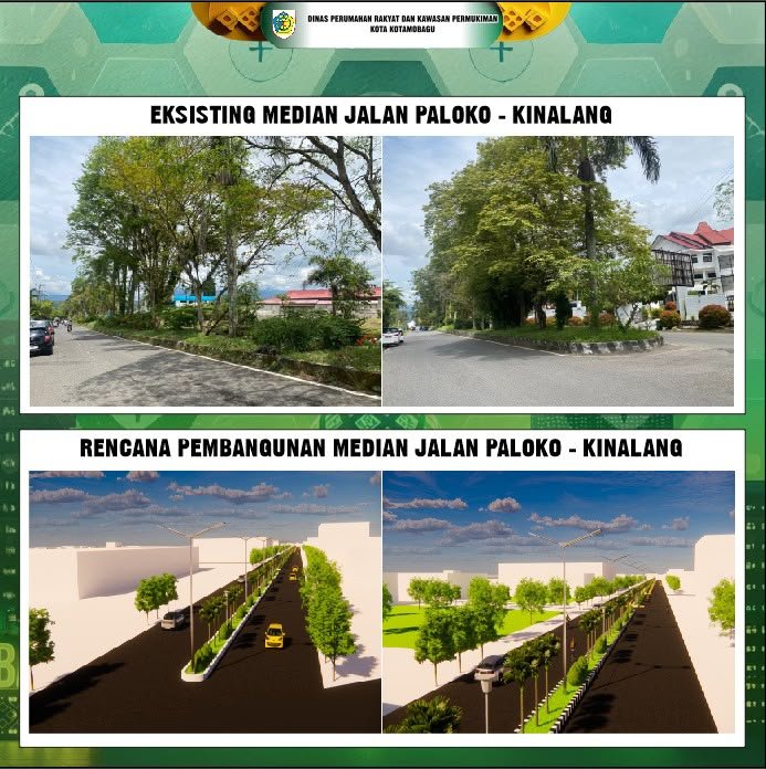Skema penataan kembali median jalan di kawasan Paloko-Kinalang, terutama terkait penebangan sejumlah pohon yang dinilai oleh pihak tertentu berada di kawasan Ruang Terbuka Hijau (RTH).