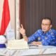 Wakil Bupati Boalemo Lahmuddin Hambali saat membahas evaluasi penyaluran BBM bersubsidi dalam rapat koordinasi, Kamis (17/9/2026)/Hibata.id