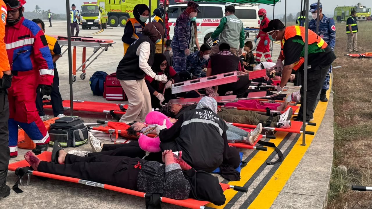 Polresta Samarinda Simulasikan Kecelakaan Pesawat dan Gangguan Keamanan/Hibata.id