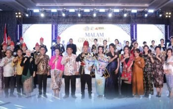 Wali Kota Kotamobagu Weny Gaib bersama Wakil Wali Kota Rendy Virgiawan Mangkat dan Ketua DPRD Kota Kotamobagu Adrianus Mokoginta menghadiri malam Grand Final Pemilihan Nyong dan Noni Sulawesi Utara 2026.