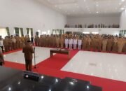 Bupati Gorontalo Sofyan Puhi melantik, mengambil sumpah, dan mengukuhkan 224 pejabat di lingkungan Pemerintah Kabupaten Gorontalo, Senin, 21 September 2026. (Foto: Humas)