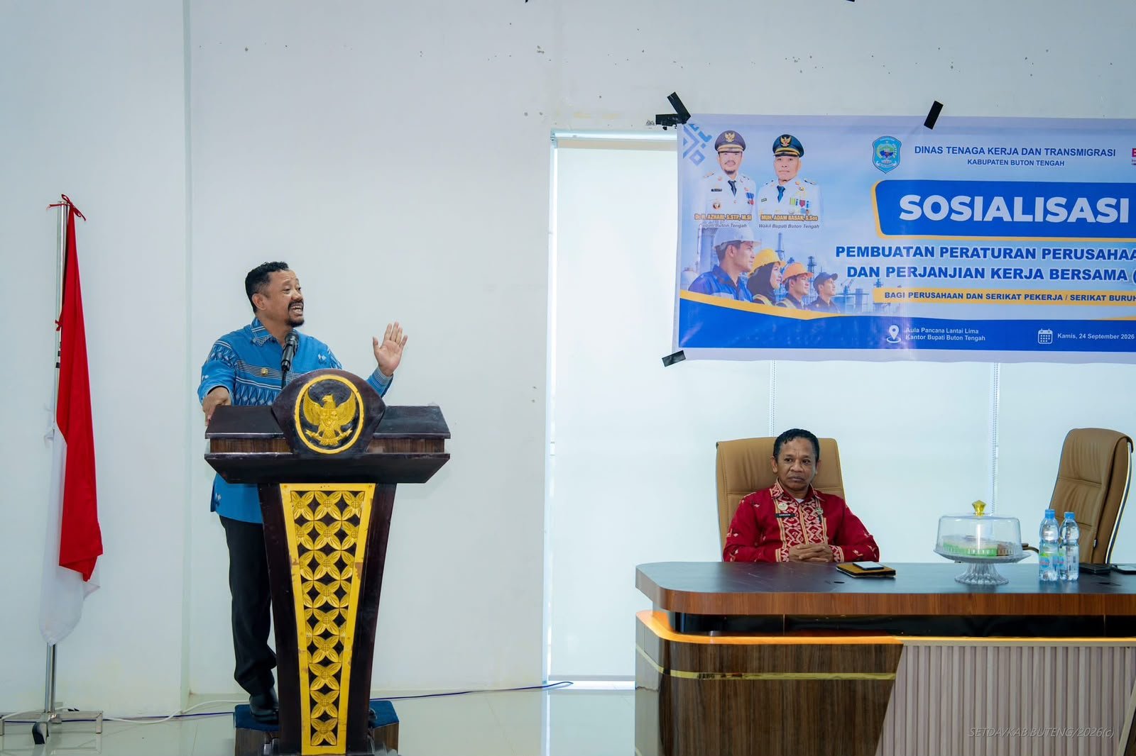 Pemkab Buton Tengah mendorong perusahaan dan pekerja memperkuat hubungan industrial melalui penyusunan Peraturan Perusahaan dan PKB/Hibata.id