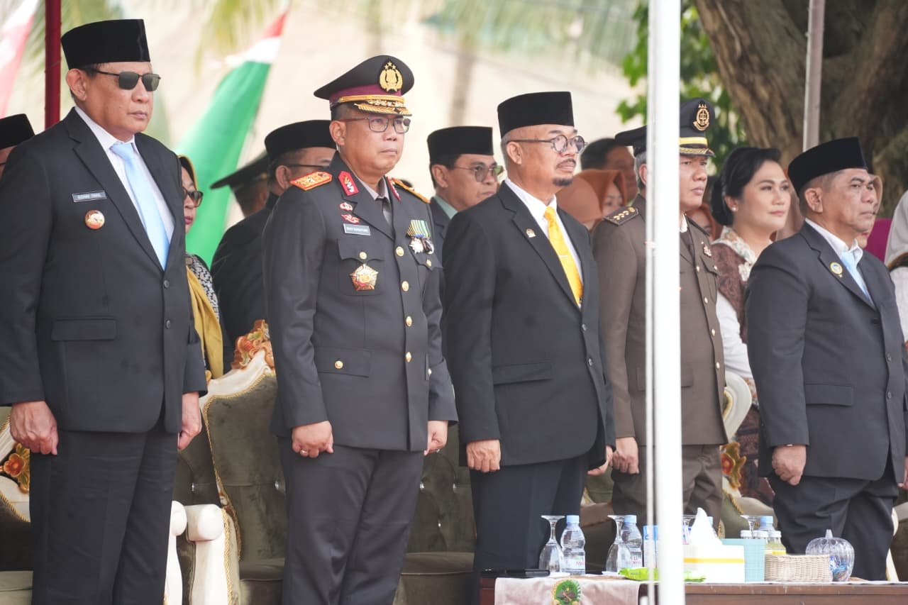 Ketua DPRD Provinsi Gorontalo, Idrus M.T. Mopili, menghadiri Upacara Peringatan Hari Ulang Tahun (HUT) ke-81 Tentara Nasional Indonesia (TNI) Tahun 2026/Hibata.id