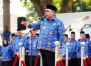Wali Kota Gorontalo Adhan Dambea saat menjadi pembina upacara peringatan Hari Kesaktian Pancasila di Lapangan Taruna Remaja, Kota Gorontalo, Kamis, 1 Oktober 2026. (Foto: Humas)