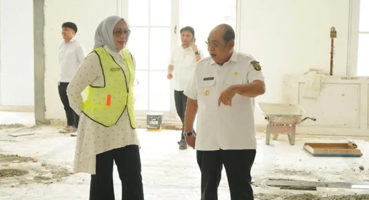 Wali Kota Gorontalo Adhan Dambea kembali meninjau proyek revitalisasi Belle Li Mbui, Rabu, 7 Oktober 2026, sekitar pukul 11.00 Wita