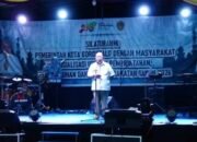 Wali Kota Gorontalo Adhan Dambea saat memberikan sambutan di genda silaturahmi dan sosialisasi di Kelurahan Huangobotu, Jumat, 9 Oktober 2026. (Foto: Humas)
