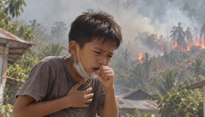 Anak-Anak di Pelita Hijau Keluhkan Sesak Napas Akibat Kebakaran