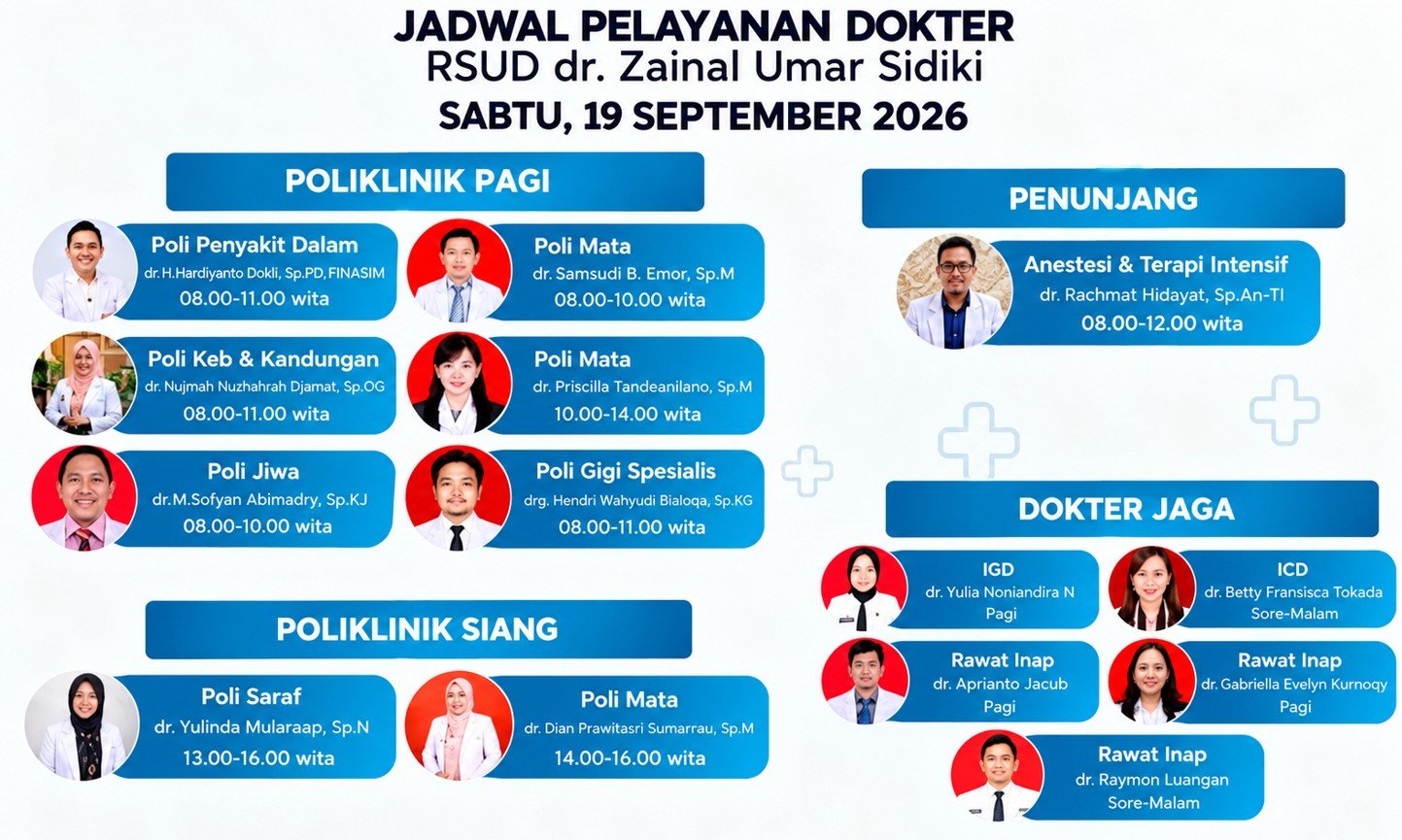 RSUD ZUS Gorontalo Utara membuka poliklinik gigi spesialis pada Sabtu, 19 September 2026, pukul 08.00–11.00 WITA/Hibata.id