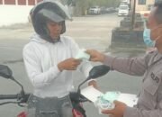 Imbauan Polresta Balikpapan kepada warga untuk menggunakan masker saat paparan asap karhutla meningkat/Hibata.id