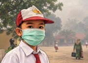 Kabut asap di Kabupaten Pohuwato menjadi perhatian di tengah berlangsungnya kegiatan belajar mengajar di sekolah/Hibata.id