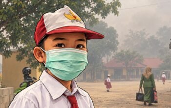 Kabut asap di Kabupaten Pohuwato menjadi perhatian di tengah berlangsungnya kegiatan belajar mengajar di sekolah/Hibata.id