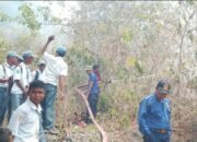 Pemadan berusaha melakukan pemadaman kebakaran lahan di Kabupaten Buton Tengah, Sulawesi Tenggara/Hibata.id