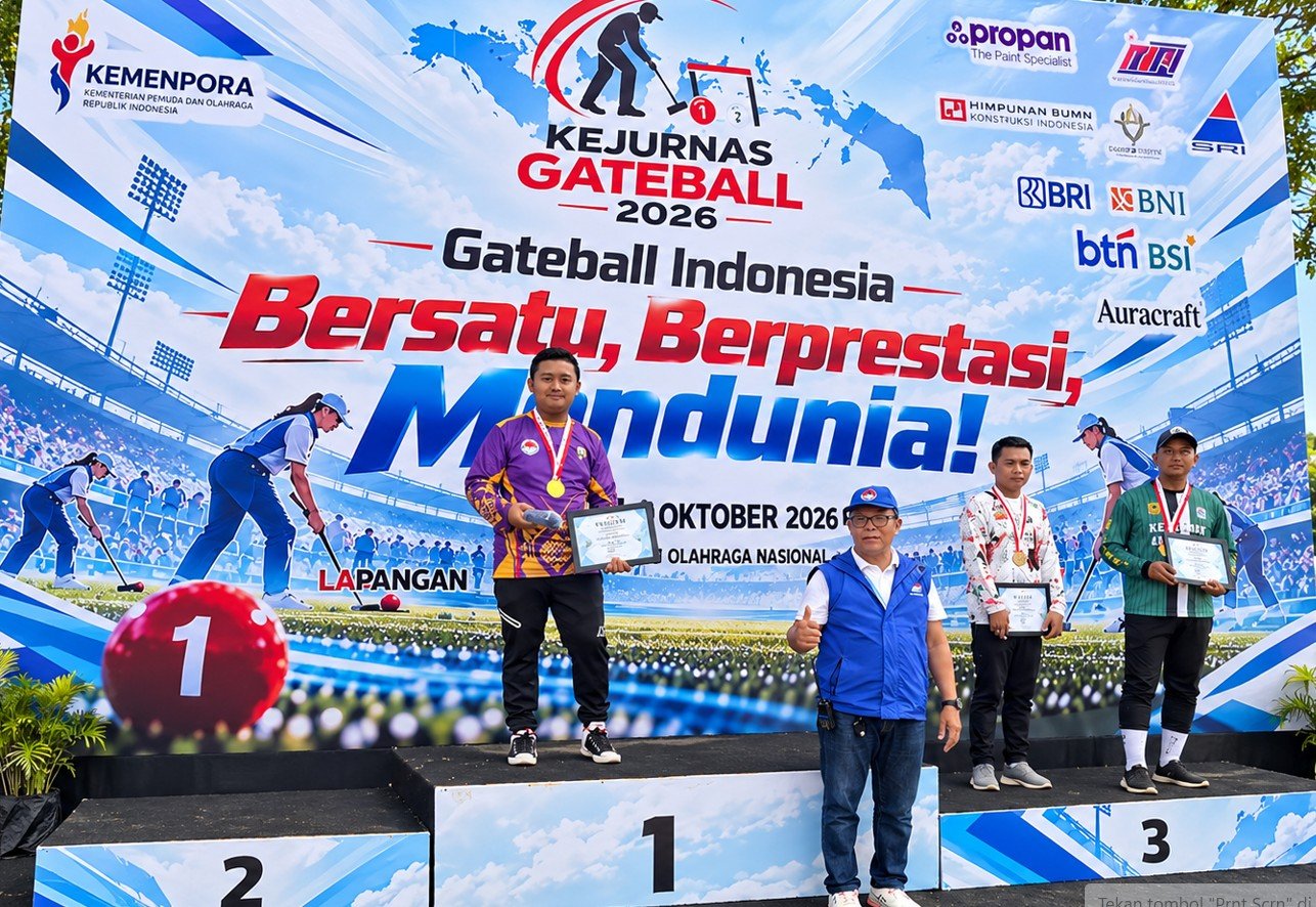 Alif Abdullah Nadjamuddin mengukir prestasi dengan meraih medali emas pada Kejuaraan Nasional (Kejurnas) Gateball 2026 di Jakarta, 19–24 Oktober/Hibata.id