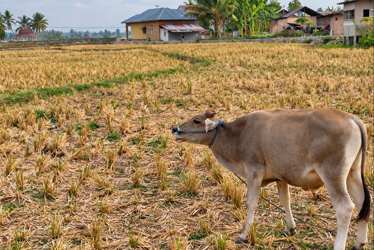 Petani di Desa Bongopini, Bone Bolango, Gorontalo, menunda penanaman padi akibat minimnya pasokan air irigasi selama musim kemarau/Hibata.id