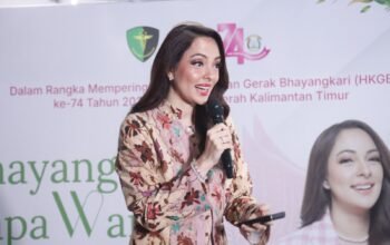 Pengurus Daerah Bhayangkari Kalimantan Timur mengikuti edukasi kesehatan bersama Dr. Reisa Broto Asmoro di Aula Ekraf, Gedung Parkir Klandasan, Balikpapan, Jumat (2/10/2026)/Hibata.id