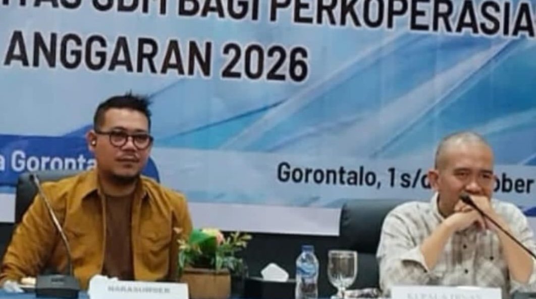 Pendidikan dan Pelatihan (Diklat) Peningkatan Kapasitas SDM Koperasi yang digelar Dinas Tenaga Kerja, Koperasi dan UKM Kota Gorontalo di Ballroom Grand Q Hotel Gorontalo, Sabtu, 3 Oktober 2026.