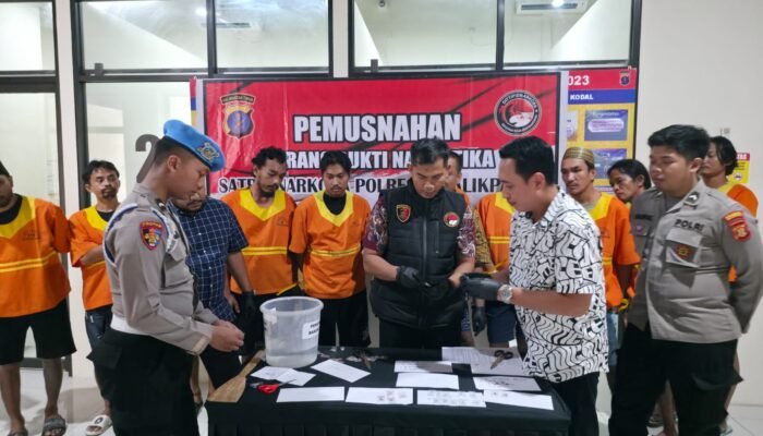 Barang Bukti Narkotika dari 11 Tersangka Dimusnahkan Polresta Balikpapan