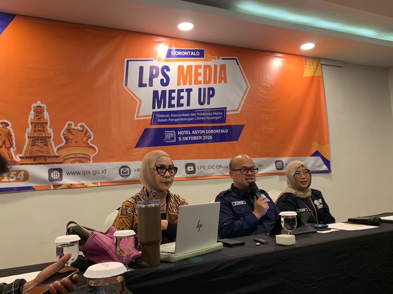 LPS Media Meet Up Gorontalo 2026 membahas literasi keuangan dan program penjaminan simpanan bagi masyarakat, Senin (5/10/2026).