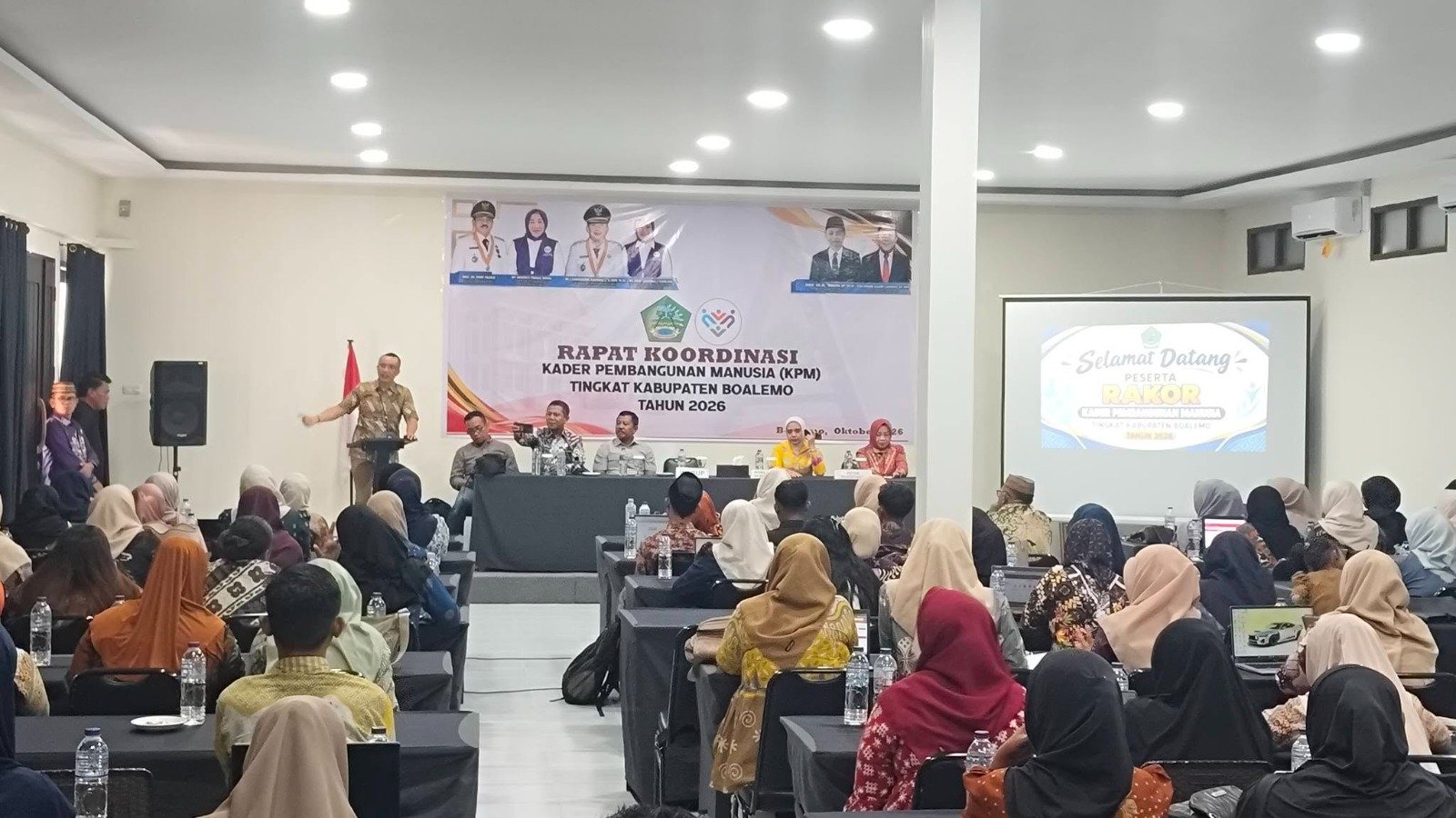Wakil Bupati Boalemo Lahmudin Hambali membuka rapat koordinasi Kader Pembangunan Manusia/Hibata.id