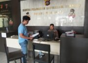 Jurnalis berinisial MM saat melaporkan dugaan pengancaman ke Polres Pohuwato/Hibata.id