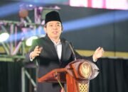 Bupati Jember Muhammad Fawait menyampaikan sambutan pada peringatan Hari Santri Nasional 2026 di Alun-alun Jember, Sabtu (10/10/2026)/Hibata.id