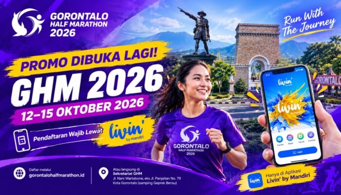 Promo Gorontalo Half Marathon 2026 Dibuka Lagi, Catat Jadwal dan Syaratnya