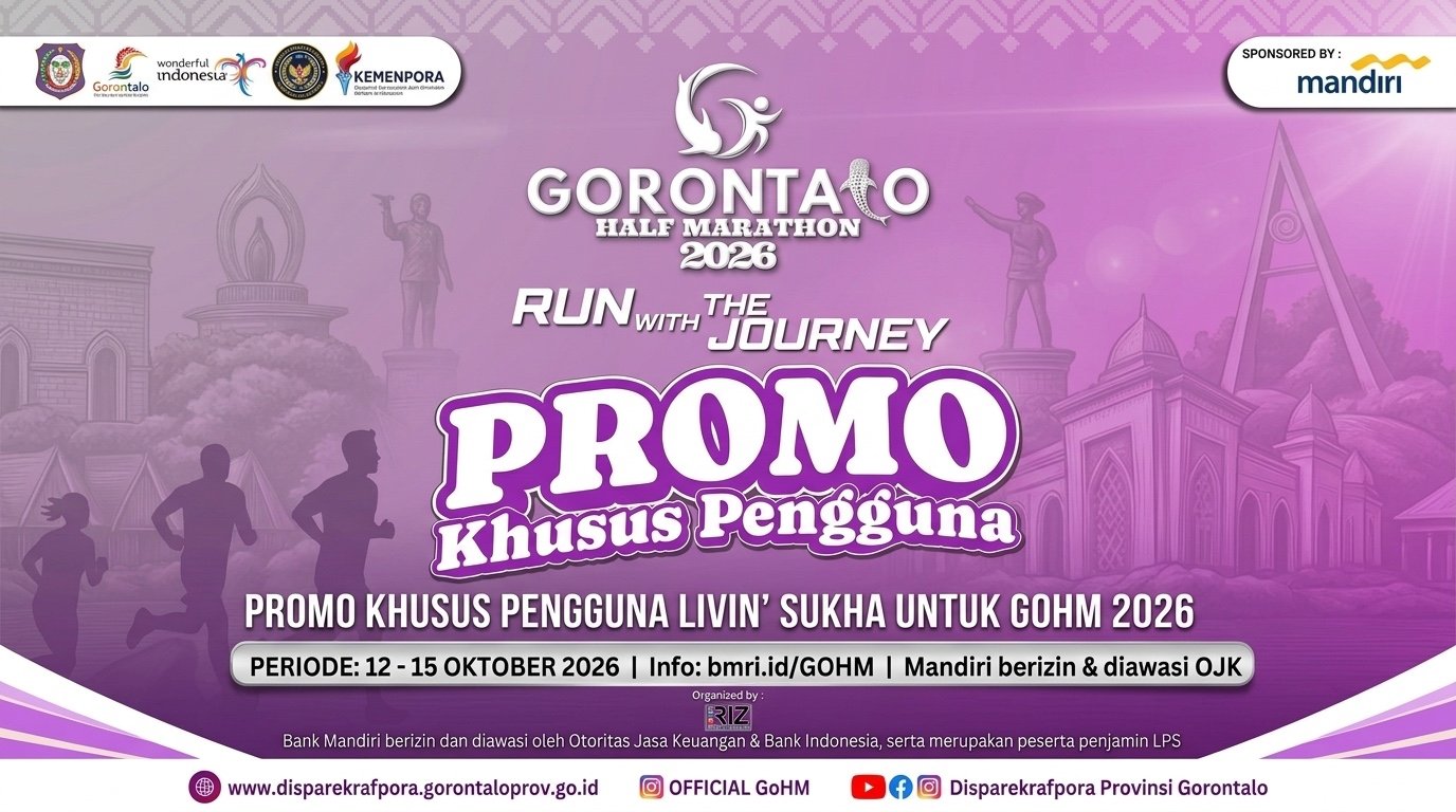 Diskon Tiket Gorontalo Half Marathon 2026 hingga Rp100 Ribu/Hibata.id