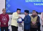 Wakil Bupati Boalemo Lahmuddin Hambali menandatangani nota kesepakatan pengembangan bahasa dan pelestarian budaya di Kantor Bahasa Provinsi Gorontalo, Kamis (15/10/2026)/Hibata.id