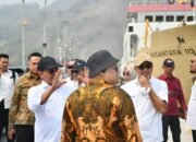 Bupati Boalemo Rum Pagau bersama Wakil Bupati Lahmuddin Hambali dan tim meninjau Pelabuhan Tilamuta/Hibata.id