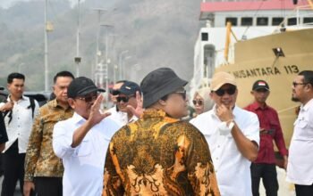 Bupati Boalemo Rum Pagau bersama Wakil Bupati Lahmuddin Hambali dan tim meninjau Pelabuhan Tilamuta/Hibata.id