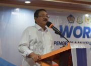 Bupati Boalemo, Rum Pagau saat menghadiri Workshop Evaluasi Pengelolaan Keuangan Desa yang diselenggarakan Badan Pengawasan Keuangan dan Pembangunan (BPKP) Perwakilan Provinsi Gorontalo di Hotel Grand Amalia, Kamis, 15 Oktober 2026. (Foto: Humas)