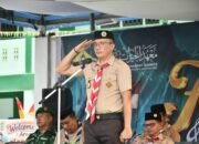 Wakil Bupati Boalemo Lahmudin Hambali menghadiri Perkemahan Pramuka Santri di Pondok Pesantren Al Khairaat Tilamuta, Kabupaten Boalemo/Hibata.id