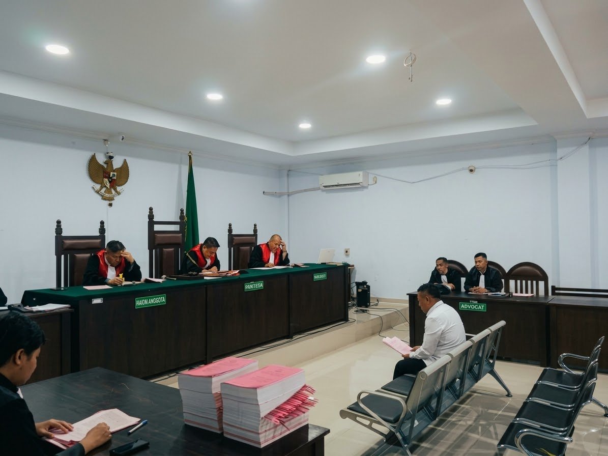 Mantan Ketua DPRD Kabupaten Gorontalo Syam T. Ase menjalani sidang perdana perkara dugaan korupsi kelebihan pembayaran tunjangan DPRD di Pengadilan Tipikor Gorontalo, Rabu (21/10/2026)/Hibata.id