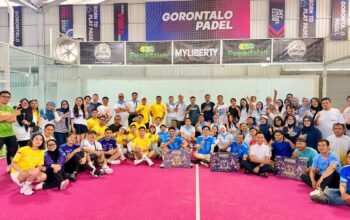 Turnamen padel BRI Area Gorontalo menyambut HUT ke-131 BRI. Cabang Gorontalo menjadi juara pertama, disusul Kotamobagu dan Buol/Hibata.id